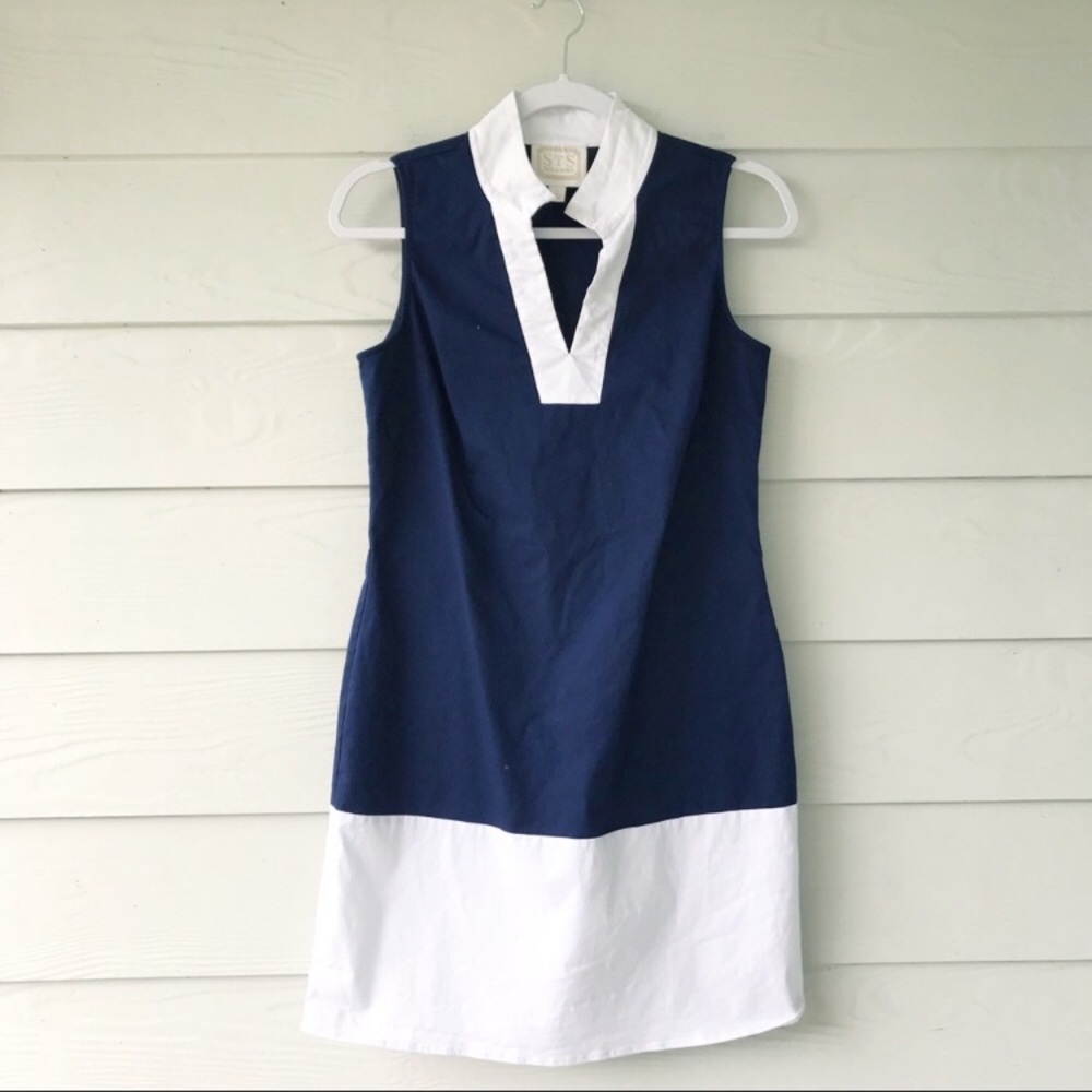 Sail to sable color block tunic dress